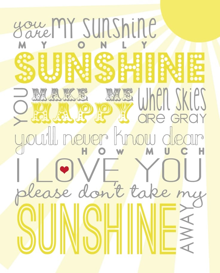 You Are My Sunshine Free Printable 8x10